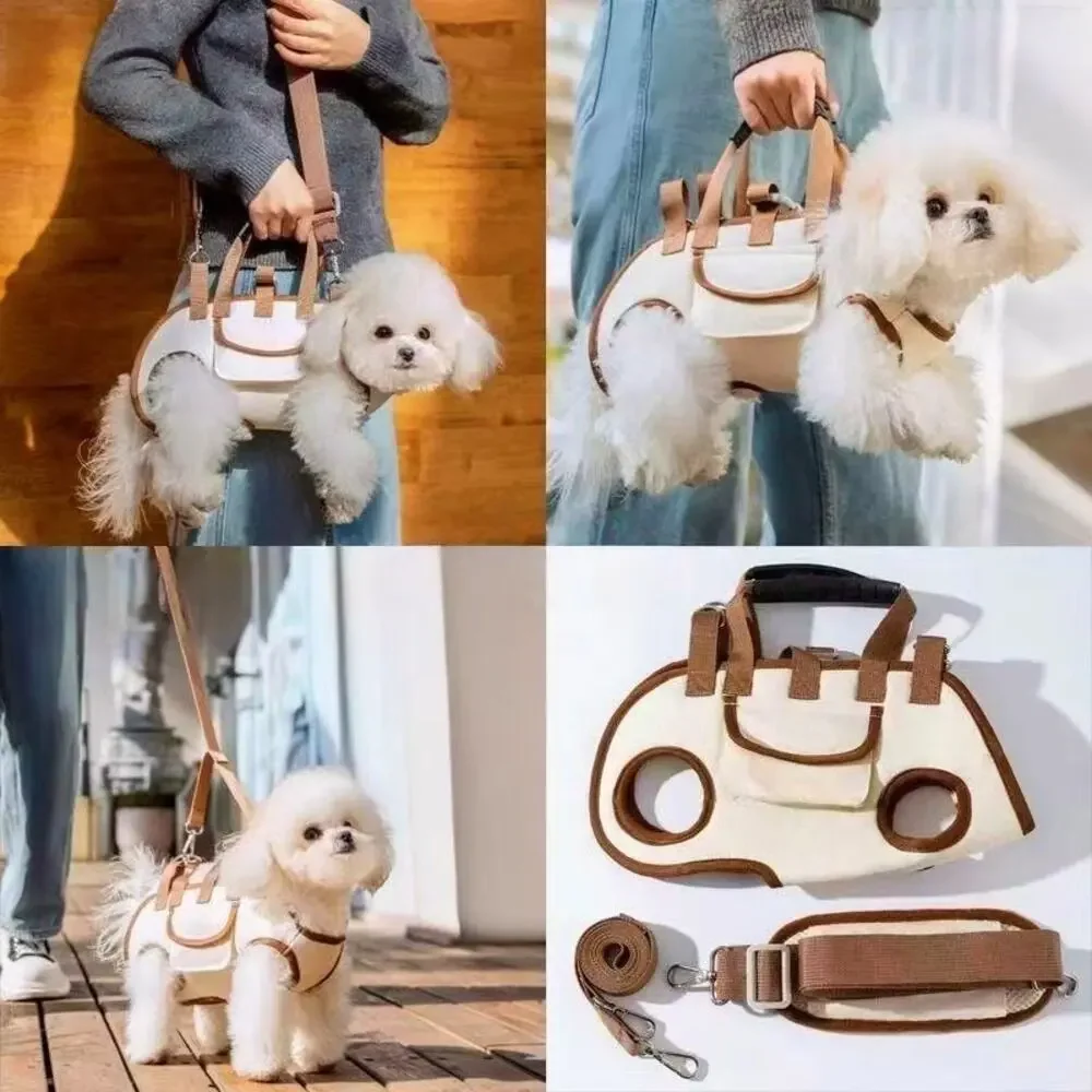 Pet Sling Bag for Dogs Convertible Leash, Cartoon Design, Shoulder/Crossbody